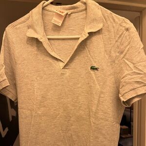 men’s gray lacoste polo